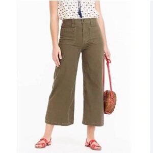 J. Crew Point Sur wide leg cropped green pants - 26 TALL!